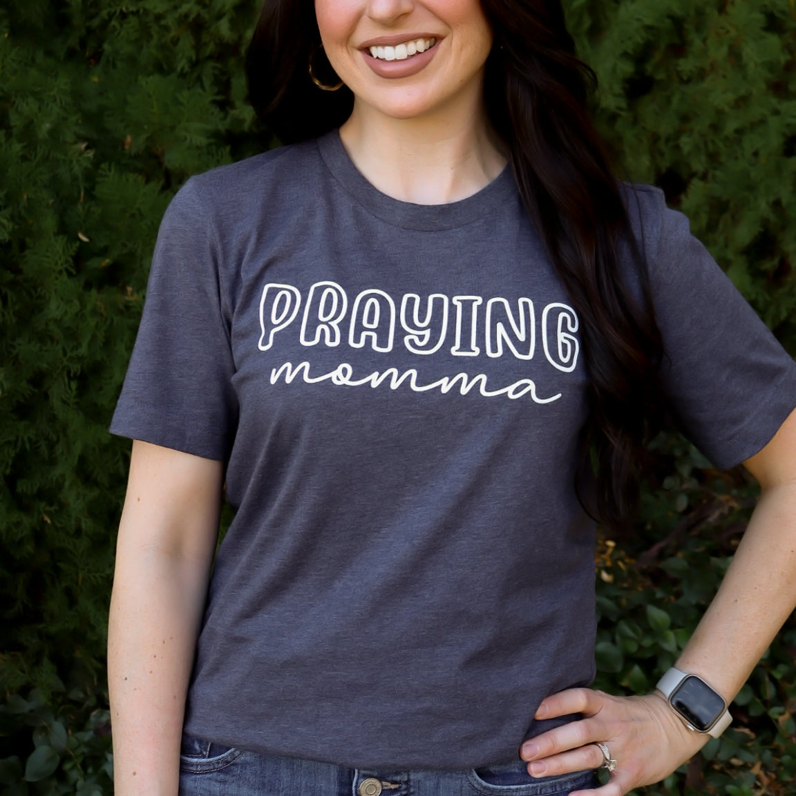 PRE-ORDER | Heather Navy OUTLINE Praying Momma