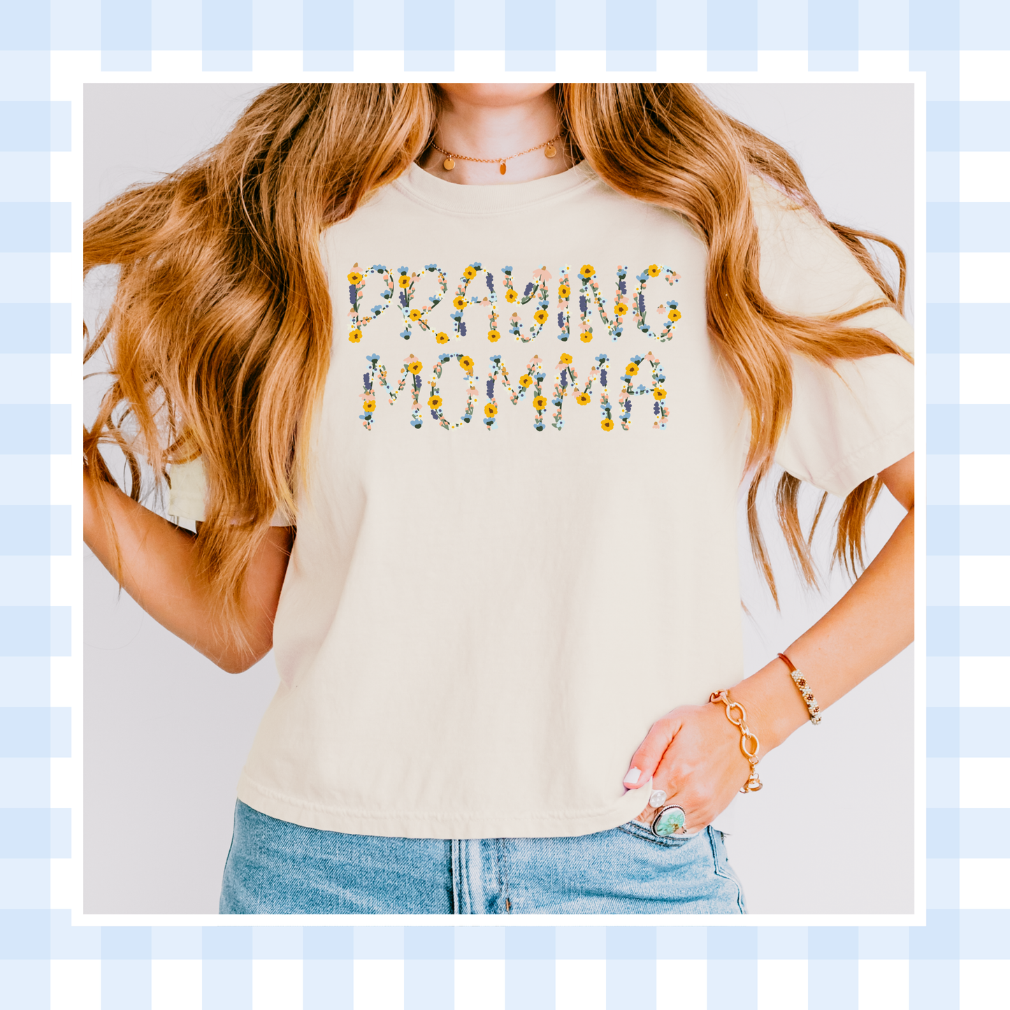 PRE-ORDER | BOXY FLORAL PRAYING MOMMA SHIRT