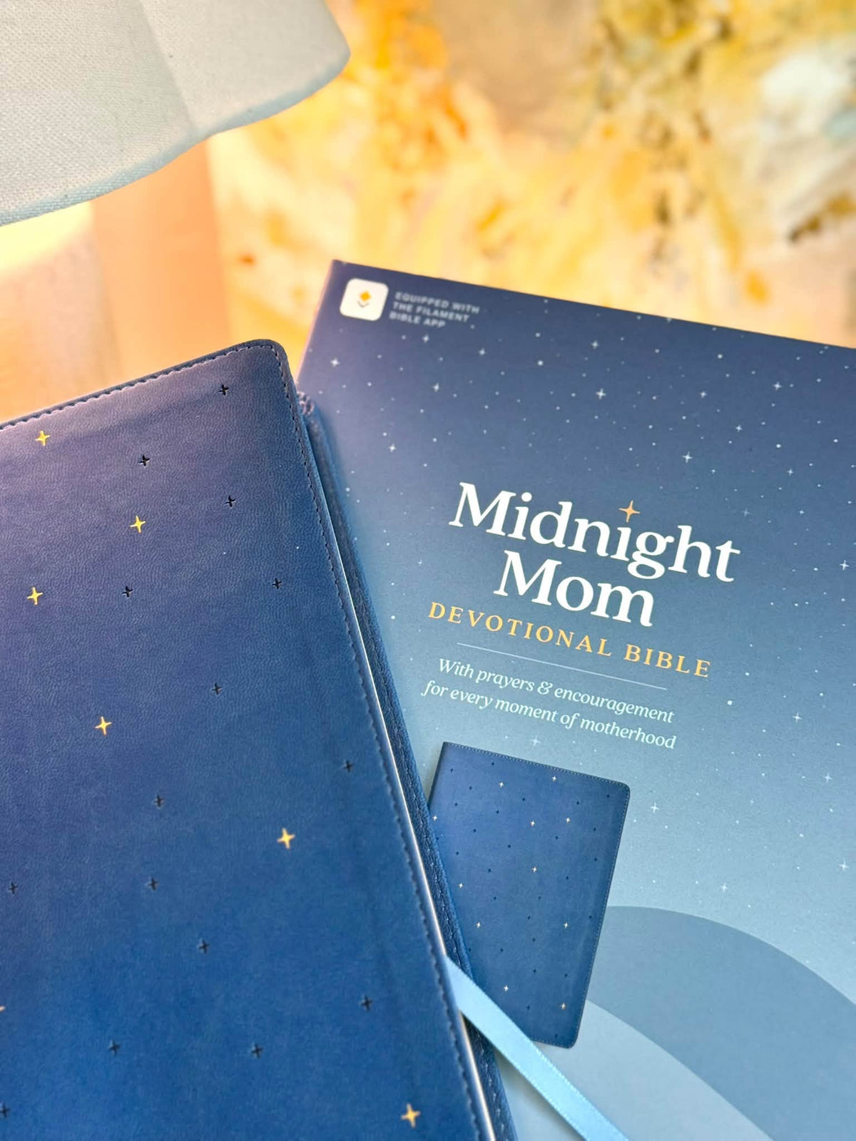 Midnight Mom Devotional Bible - Starlit Navy LeatherLike