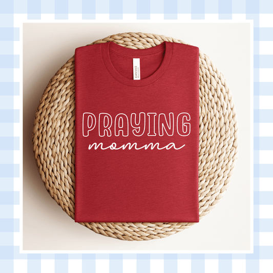 PRE-ORDER | Heather Canvas Red OUTLINE Praying Momma 2026