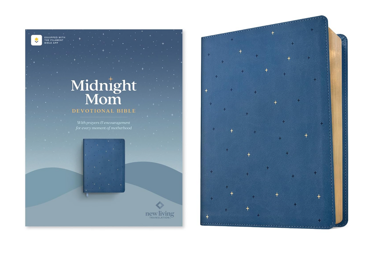 Midnight Mom Devotional Bible - Starlit Navy LeatherLike